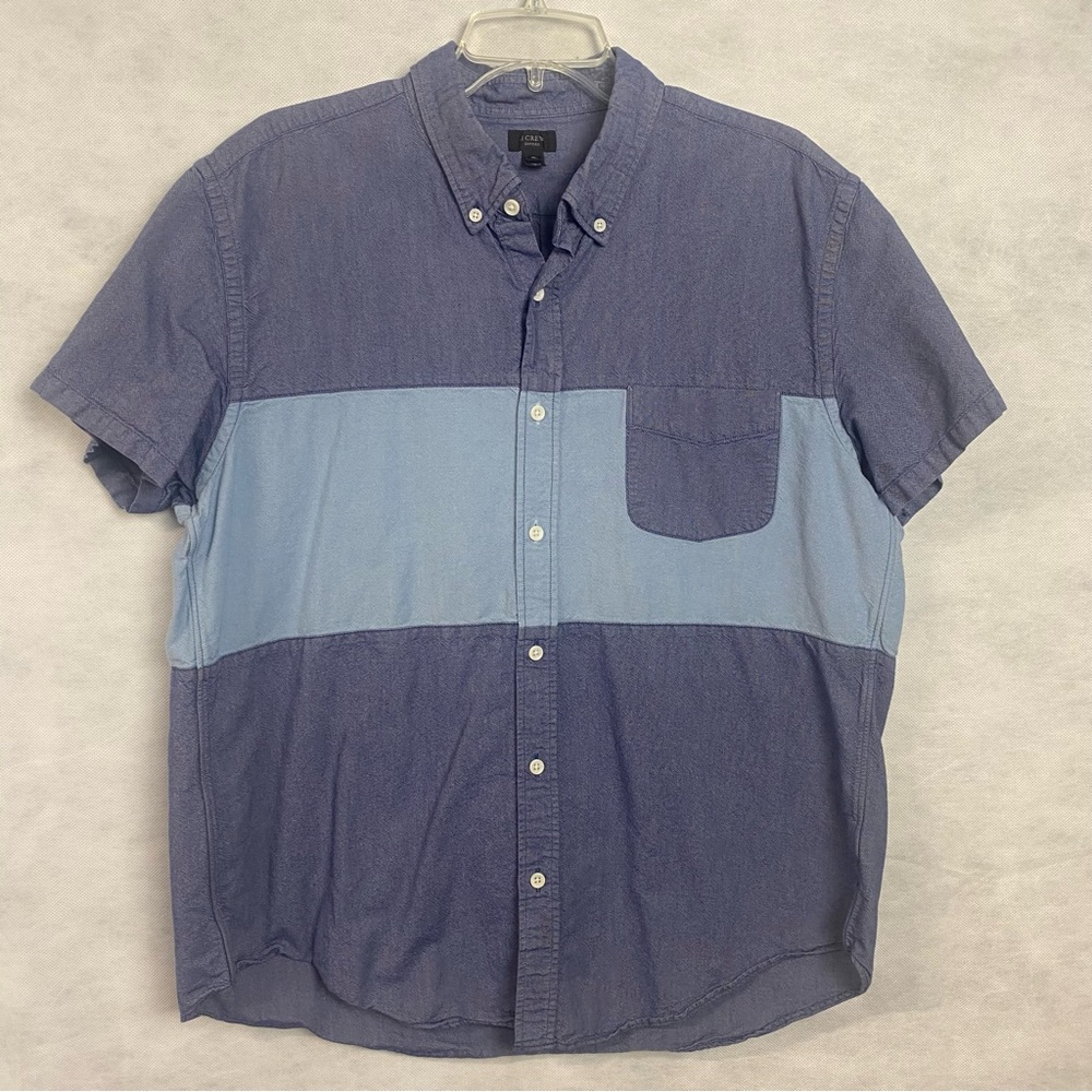J. Crew Men's Color Block Blue Shirt